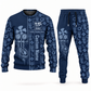HVAC occupation-themed sweater and jogger combo navy color with name and company artwork