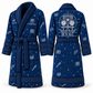Personalized HVAC Bathrobe - Night Shift blue front and back view
