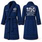 Personalized HVAC Bathrobe - Signature Silhouette blue front and back view