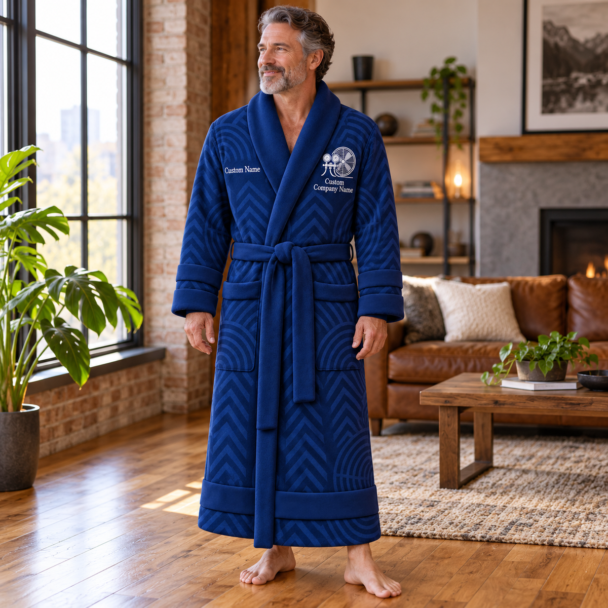 Personalized HVAC Bathrobe - Signature Silhouette lifestyle view