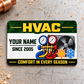 HVAC Aluminum Wallet Card - Heritage Band front on a subtle tabletop.