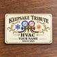 HVAC Aluminum Wallet Card - Ivory Heritage front on a subtle tabletop.