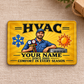 HVAC Aluminum Wallet Card - Golden Milestone front on a subtle tabletop.