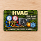 HVAC Aluminum Wallet Card - Rugged Field front on a subtle tabletop.
