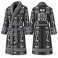 Personalized HVAC Bathrobe - Workbench Stripes slate front and back view