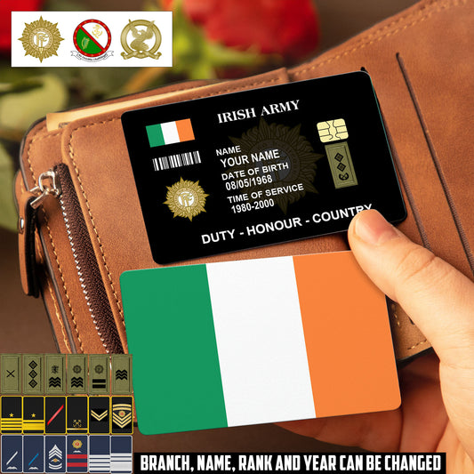 Personalized Ireland Soldier/ Veteran With Rank, Name And Year Aluminum Wallet Card - 17521920