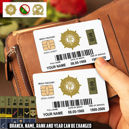 Personalized Ireland Soldier/ Veteran With Rank, Name And Year Aluminum Wallet Card - 17507232