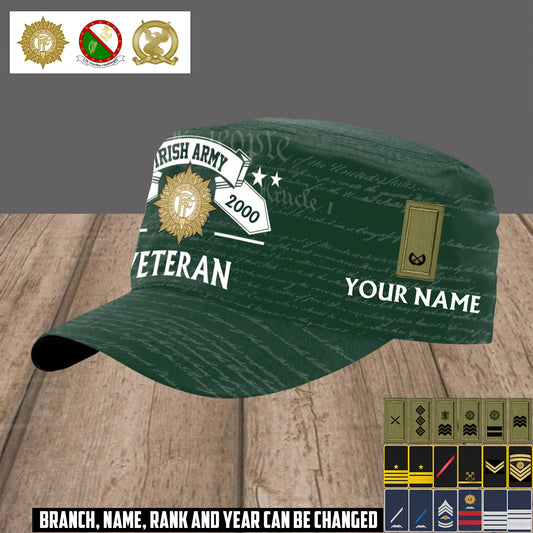 Personalized Ireland Soldier/ Veteran With Name, Year And Rank Military Cap - 17494272