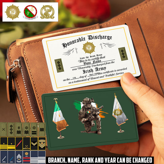Personalized Ireland Soldier/ Veteran With Rank, Name And Year Aluminum Wallet Card - 17503776