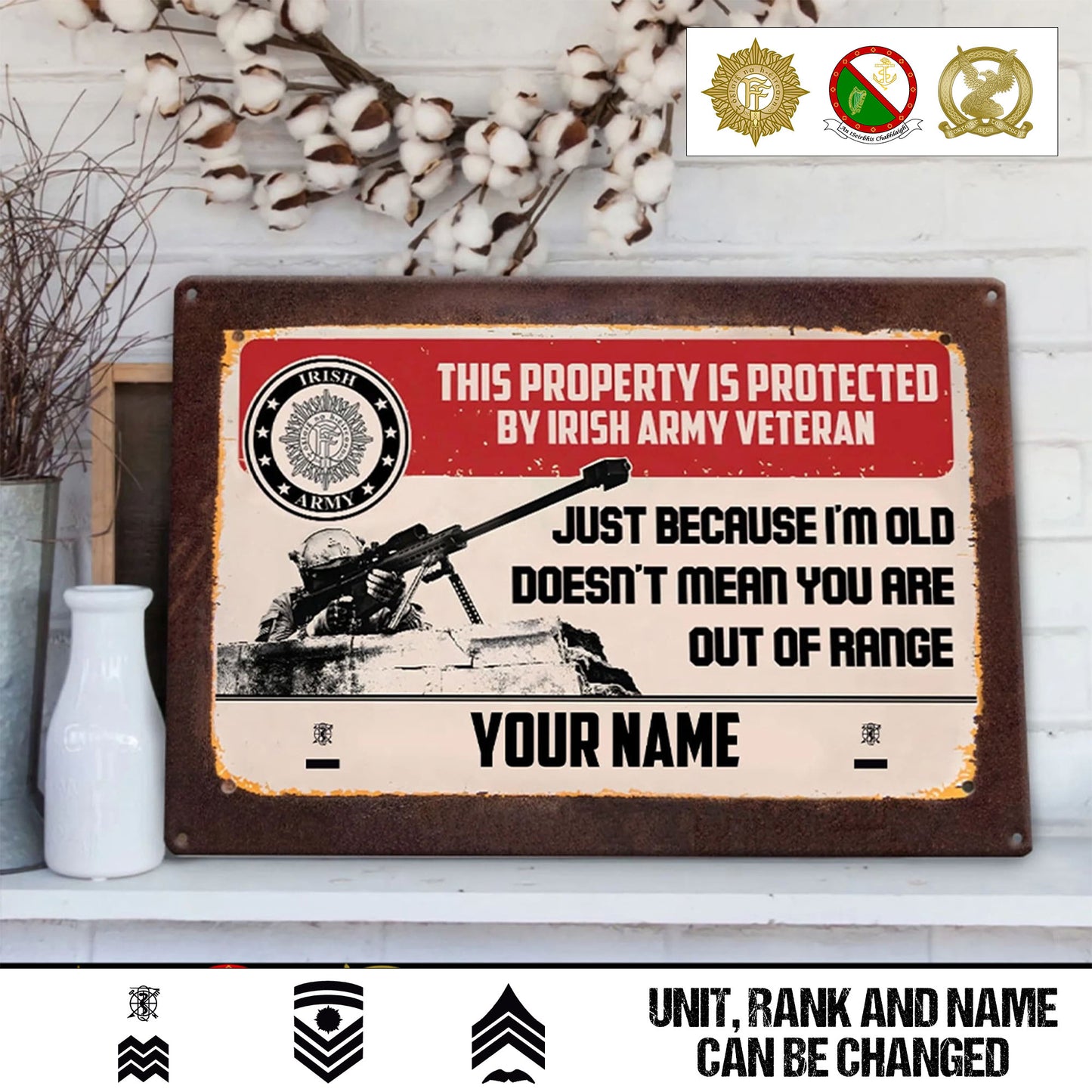 Personalized Ireland Soldier/ Veteran Cut Metal Sign - 17476992