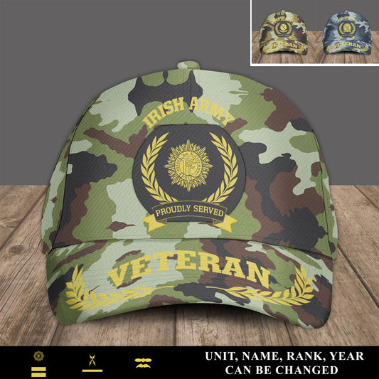 Personalized Rank, Year And Name Ireland Soldier/Veterans Baseball Cap - 17535744