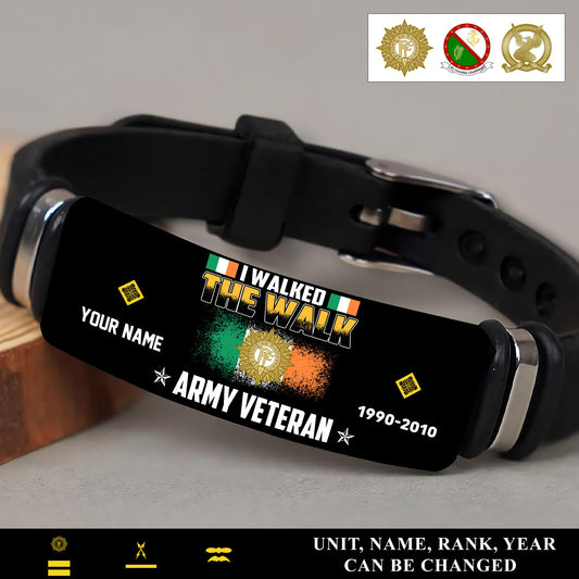 Personalized Ireland Soldier/ Veteran With Rank, Name And Year Bracelet - 17521056