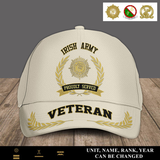 Personalized Rank, Year And Name Ireland Soldier/Veterans Baseball Cap - 17536608
