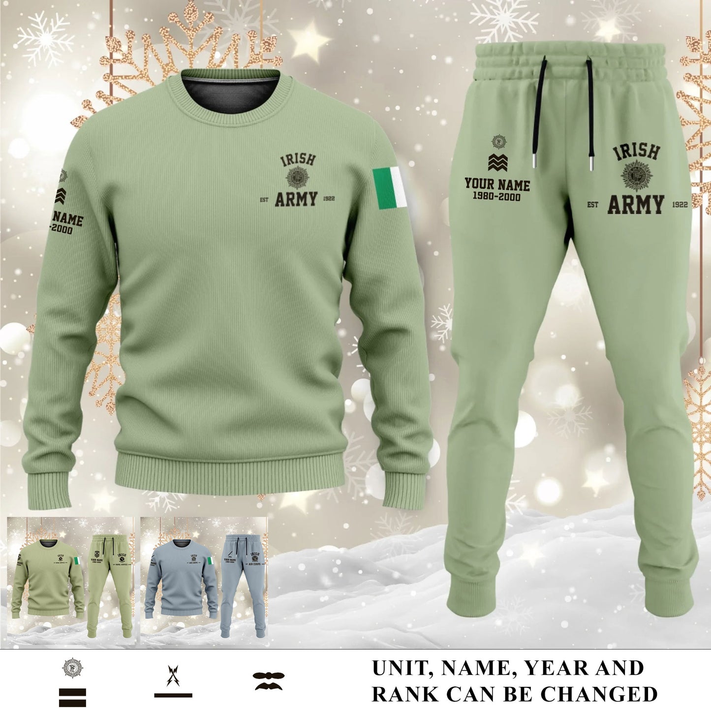 Irish Combo Sweater + Jogger – Personalized with Name, Rank & Year - 17584128