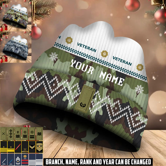 Personalized Ireland Soldier/Veteran Camo with Rank And Name Beanie Hat - 17590176