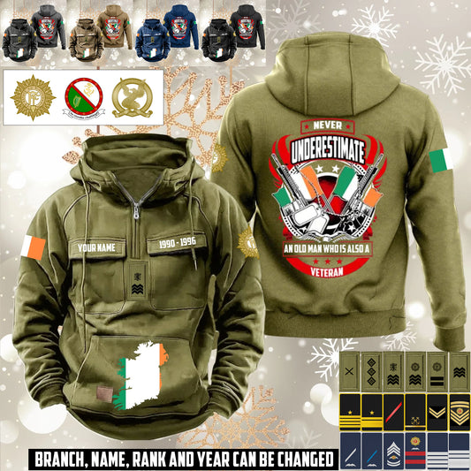 Personalized Ireland Soldier/Veteran Vintage Hoodie All Over Printed - 1760400003
