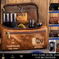 Personalized Ireland Soldier/ Veteran With Name And Rank Leather Toiletry Bag - 17591040