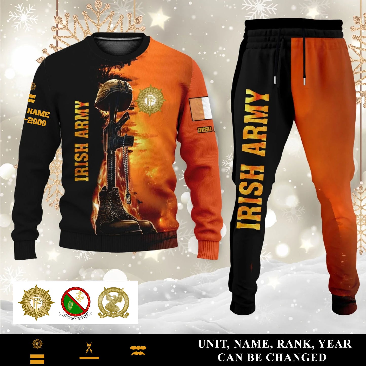 Irish Sweater + Jogger Combo – Personalized with Name, Rank & Year - 17284320
