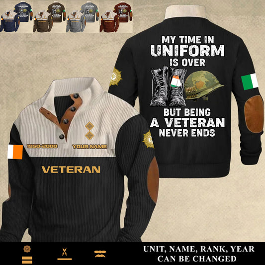 Personalized Ireland Soldier/ Veteran With Name, Year And Rank Sports Sweatshirt - 17553024