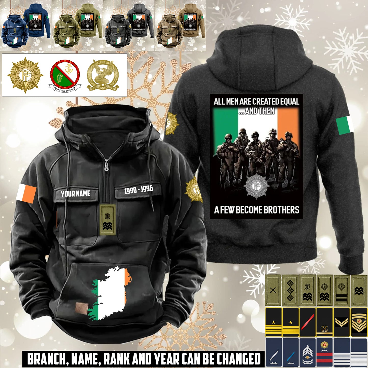 Personalized Ireland Soldier/Veteran Vintage Hoodie All Over Printed - 1760486401