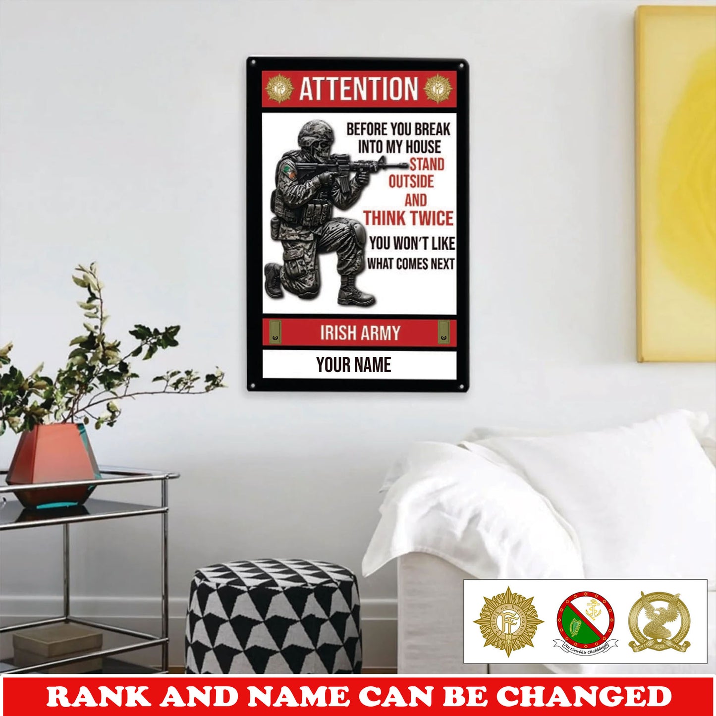 Personalized Ireland Soldier/ Veteran Cut Metal Sign - 17759520
