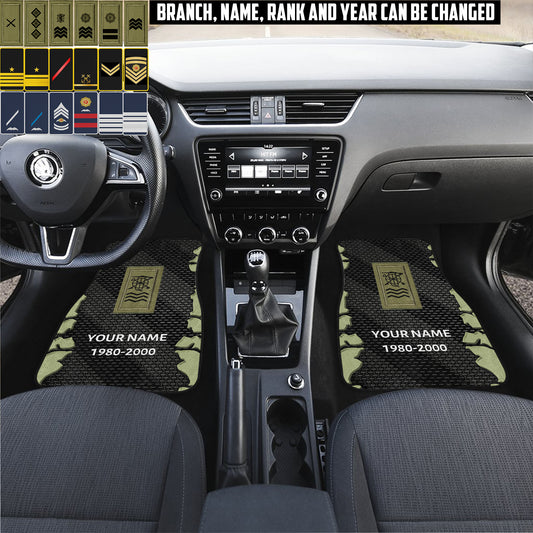 Personalized Name And Rank Ireland Veteran/Soldier Car Floor Mat - 17491680
