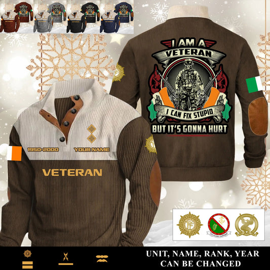 Personalized Ireland Soldier/ Veteran With Name, Year And Rank Sports Sweatshirt - 17554752