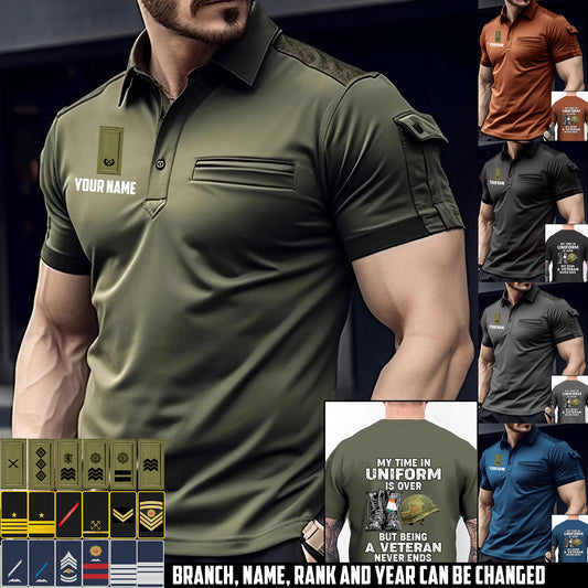 Personalized Ireland Soldier/Veteran with Name and Rank Polo Shirt With Pocket - 17550432