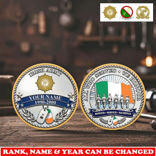 Personalized Ireland Veteran/ Soldier With Rank,  Name And Year Challenge Coin - 17743104