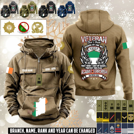 Personalized Ireland Soldier/Veteran Vintage Hoodie All Over Printed - 1760572801