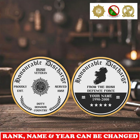 Personalized Ireland Veteran/ Soldier With Rank,  Name And Year Challenge Coin - 17743968