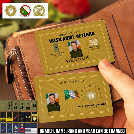 Personalized Ireland Soldier/ Veteran With Rank, Name And Year Aluminum Wallet Card - 17548704