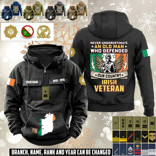 Personalized Ireland Soldier/Veteran Vintage Hoodie All Over Printed - 1760400002