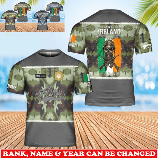 Personalized Ireland Soldier/Veteran Camo with Rank, Name & Year T-Shirt All Over Printed - 17738784