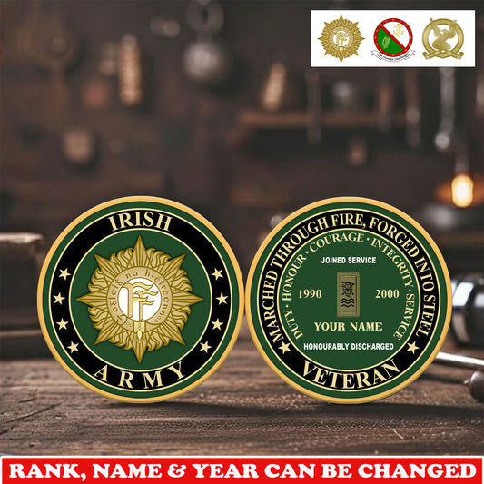 Personalized Ireland Veteran/ Soldier With Rank,  Name And Year Challenge Coin - 17744832