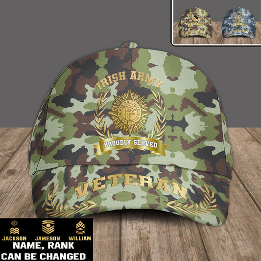Personalized Rank, Year And Name Ireland Soldier/Veterans Baseball Cap - 17534016