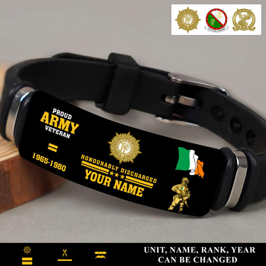 Personalized Ireland Soldier/ Veteran With Rank, Name And Year Bracelet - 17538336