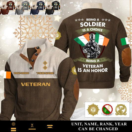 Personalized Ireland Soldier/ Veteran With Name, Year And Rank Sports Sweatshirt - 17565120