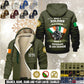 Personalized Ireland Soldier/ Veteran With Name, Year And Rank Hoodie Zip Velvet Coat - 17564256