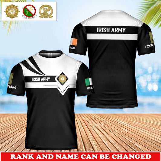 Personalized Ireland Soldier/Veteran Camo with Rank and Name T-Shirt All Over Printed - 17748288