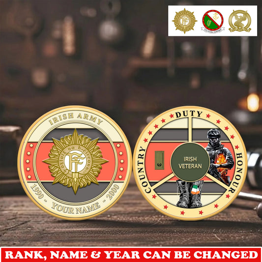 Personalized Ireland Veteran/ Soldier With Rank,  Name And Year Challenge Coin - 17755200