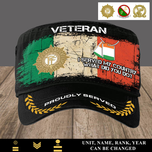 Personalized Ireland Soldier/ Veteran With Name, Year And Rank Military Cap - 17493408