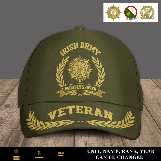 Personalized Rank, Year And Name Ireland Soldier/Veterans Baseball Cap - 17537472