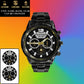 Personalized Ireland Soldier/ Veteran With Name, Rank and Year Black Stainless Steel Watch - 27042401QA - Gold Version