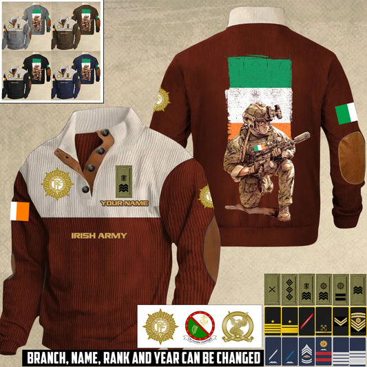 Personalized Ireland Soldier/ Veteran With Name And Rank Sports Sweatshirt - 17412192