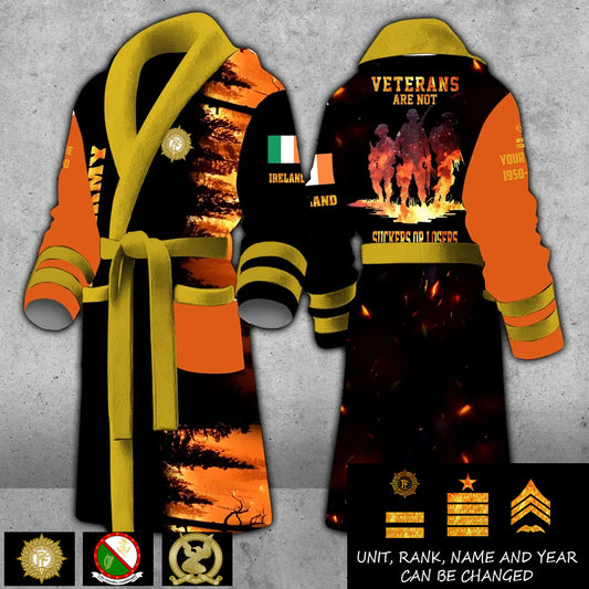 Personalized Rank, Year And Name Ireland Soldier/Veterans Bathrobe - 17419968