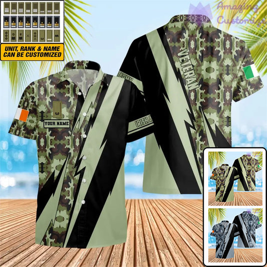 Personalized Ireland Soldier/Veteran with Name and Rank Hawaii Shirt All Over Printed - 03042401QA
