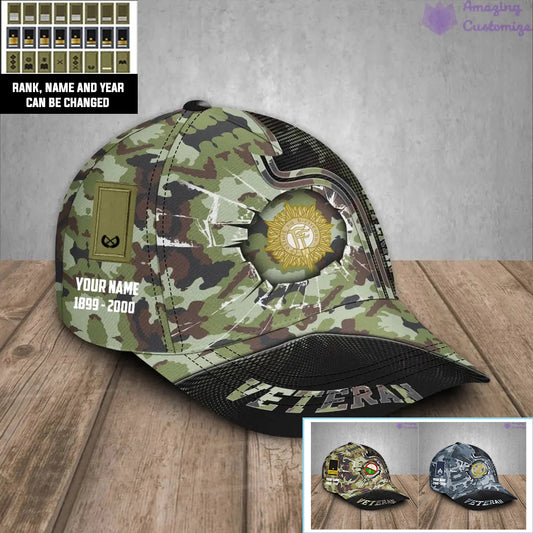 Personalized Rank, Year And Name Ireland Soldier/Veterans Camo Baseball Cap - 17170272