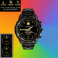 Personalized Ireland Soldier/ Veteran With Name, Rank and Year Black Stainless Steel Watch - 1710720001 - Gold Version