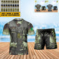 Personalized Ireland Soldier/ Veteran Camo With Name And Rank Combo T-Shirt + Short 3D Printed  - 17137440